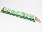 Kris-Ana - Detachable Bag Strap - Green & White Woven Diamonds (402)