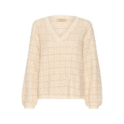 CREAM - CRBilo V Neck Check Jumper