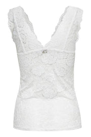 CREAM - Glaze - Sleeveless V Neck Long Lace Top (2 colours)