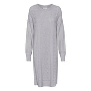 CREAM - CRDela Round Neck Knitted Dress in Light Grey