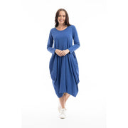 Orientique - Plain Long Sleeve Cotton Bubble Dress (51900) (2 colours)