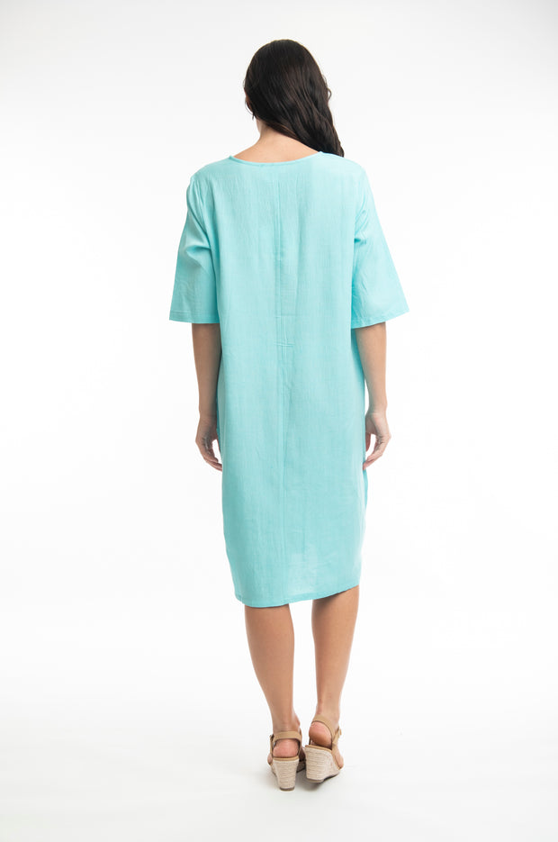 Orientique - Essentials - Linen Dress with Elbow Length Sleeves (61634) (2 colours)