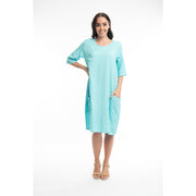 Orientique - Essentials - Linen Dress with Elbow Length Sleeves (61634) (2 colours)