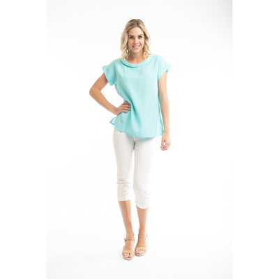 Orientique - Essentials Wide Scoop Neck Short Sleeve Blouse (62616) (2 colours)