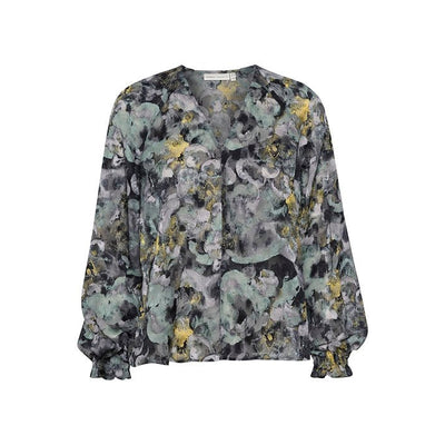 InWear - NisiraIW - Long Sleeve Blouse In Green Marble Flowers Print