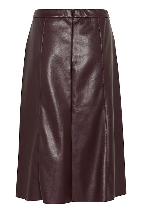 CREAM - CRAriana Faux Leather A-Line Skirt (2 colours)