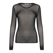 CREAM - CRMera Black Long Sleeve Mesh T Shirt