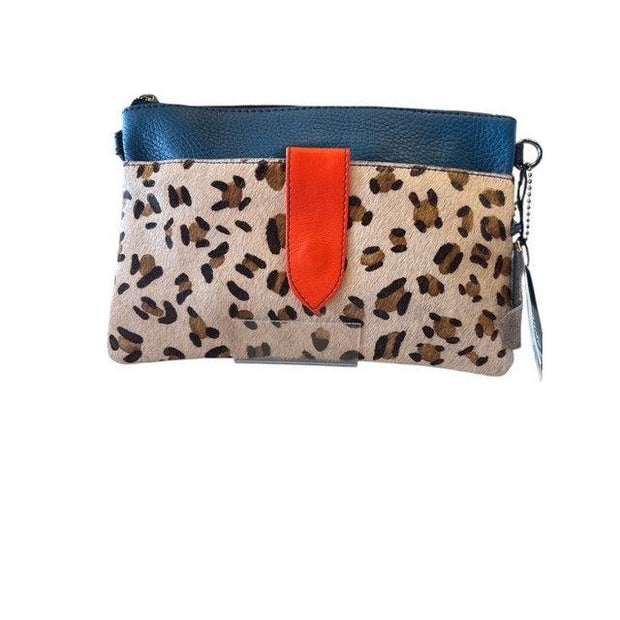 Soruka - Nikki - Print & Blue Leather Crossbody Bag Mixed Colours (81046)