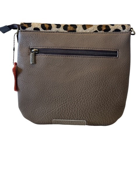 Soruka - Lucy - Printed Leather Crossbody/Shoulder Bag in Soft Blue/Animal Print (81201)