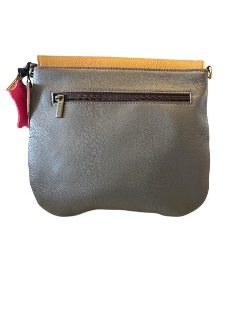 Soruka - Natalie - Plain Leather Crossbody/Shoulder Bag in Green & Beige (81202)