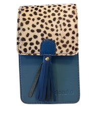 Soruka - GIA - Phone Bag In Shades of Blue Leather with Print Flap (83019) (3 colours)