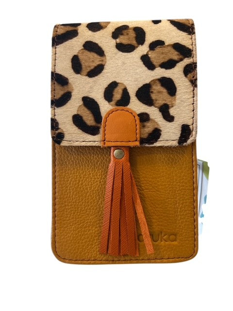 Soruka - GIA - Phone Bags In Orange or Yellow Leather with Print Flap (83021) (2 colours)