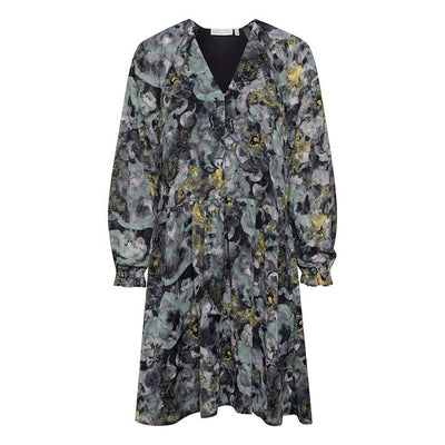 InWear - NisiraIW - Short Dress In Green Marble Flowers Print