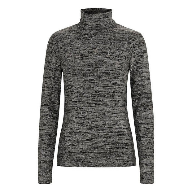 InWear - JafarIW Polo Neck Jumper in Silver Ombre