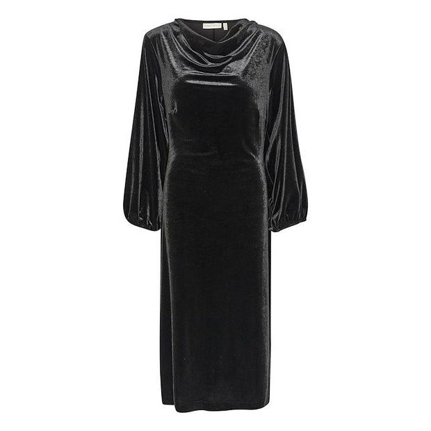 InWear - JaquesIW 3/4 Sleeve Black Velour Cocktail Dress (2 colours)