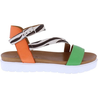 Adesso - Zelda - Citrus Zebra Print - Leather Sandal