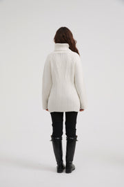 Tirelli - Chunky Cable Knit Poloneck Jumper - 3 colours (K3009)