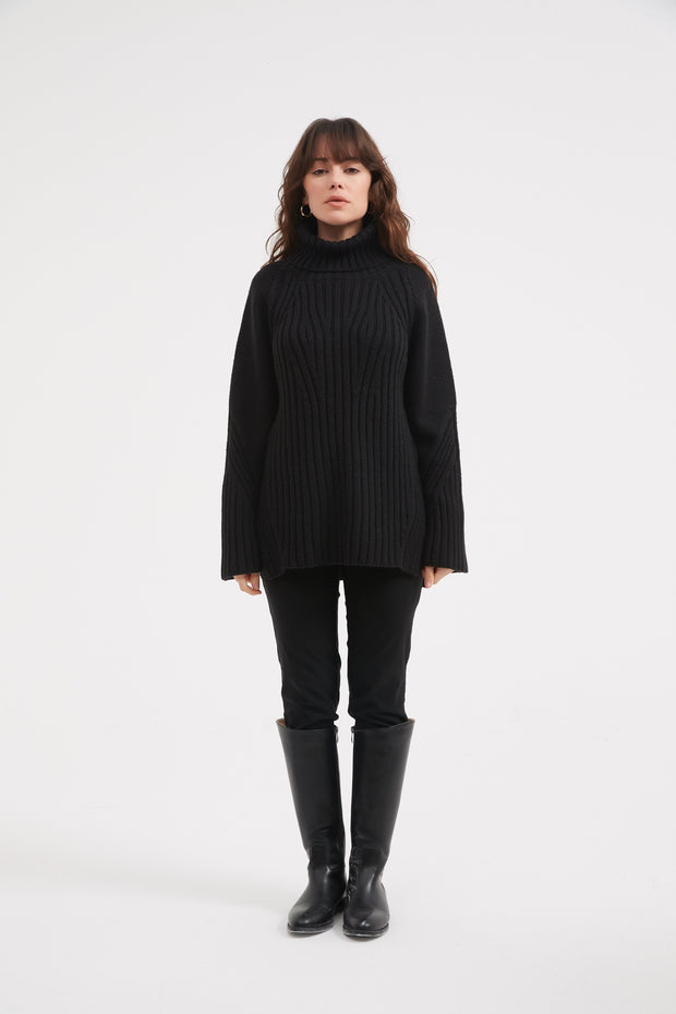 Tirelli - Chunky Cable Knit Poloneck Jumper - 3 colours (K3009)