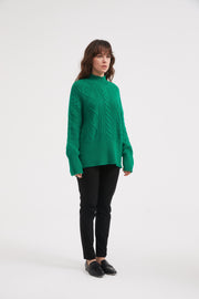 Tirelli - Chunky Cable Knit Turtle Neck Jumper - 2 colours (K3011)