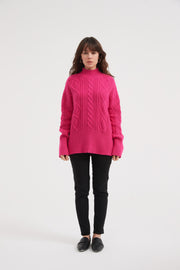 Tirelli - Chunky Cable Knit Turtle Neck Jumper - 2 colours (K3011)