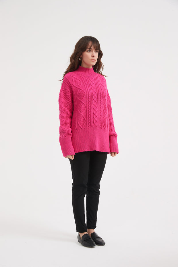 Tirelli - Chunky Cable Knit Turtle Neck Jumper - 2 colours (K3011)