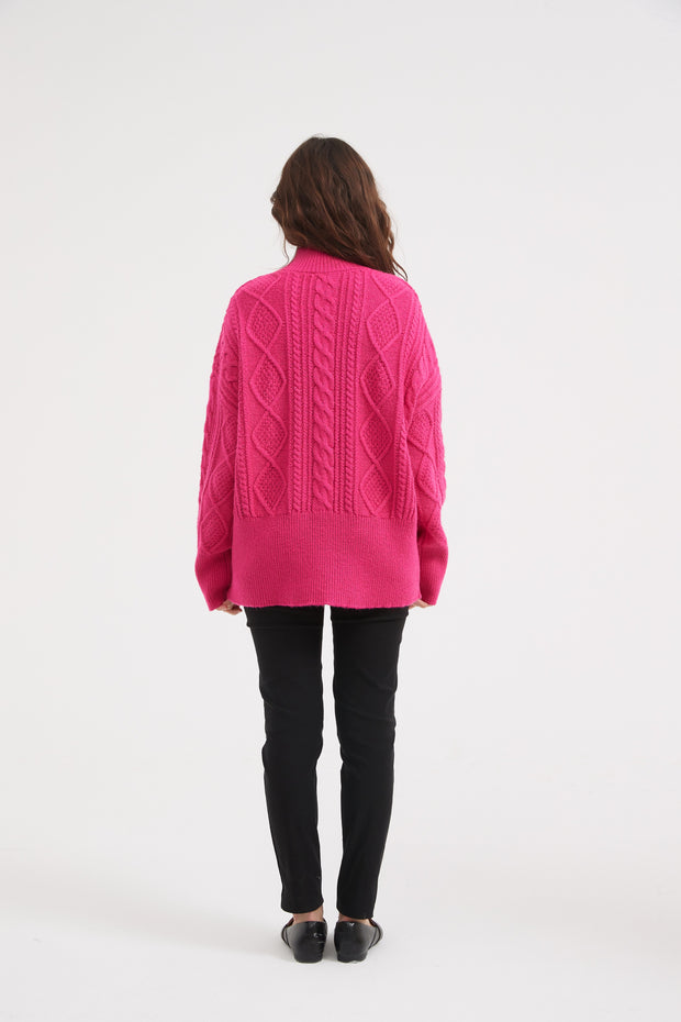 Tirelli - Chunky Cable Knit Turtle Neck Jumper - 2 colours (K3011)