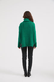 Tirelli - High Neck Cable Knit Jumper - 2 colours (K3022)