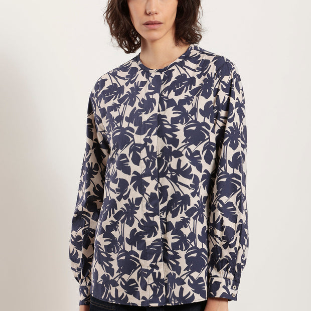 Mat De Misaine - Clifden - Cotton Shirt in Bold Leaf Print