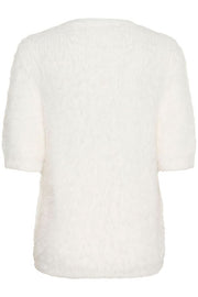 CREAM - CRLini Short Sleeve Round Neck Soft Fluffy Jumper (10614411)