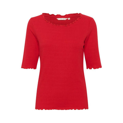 CREAM - CRRibba Short Sleeve Round Neck T Shirt in Red (10611076)