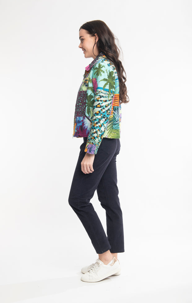 Orientique - Chopin - Short Zipped Jacket in Bold Print