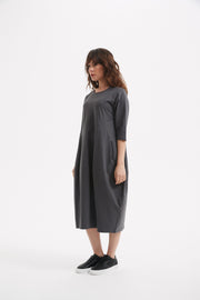 Tirelli - Diagonal Seam Round Neck Bubble Dress (2 colours) (D2557)