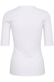 InWear - DagnaIW White V Neck 1/2 Sleeve Tee Shirt