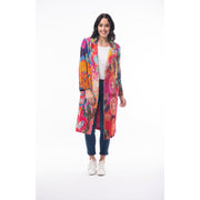 Orientique - Long Coat in Bold Digital Print (6267-PR1)