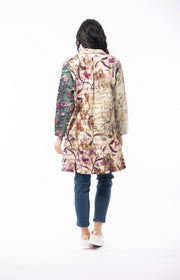 Orientique - Mid Length Coat in Bold Digital Print (6268-PR2)