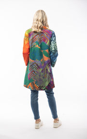 Orientique - Mid Length Coat in Bold Digital Print (6268-PR4)