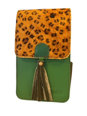 Soruka - GIA - Phone Bag In Shades of Green Leather with Print Flap (83019) (4 colours)