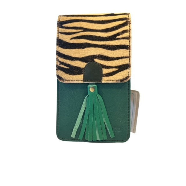 Soruka - GIA - Phone Bag In Shades of Green Leather with Print Flap (83019) (4 colours)