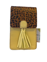 Soruka - GIA - Phone Bags In Orange or Yellow Leather with Print Flap (83021) (4 colours)