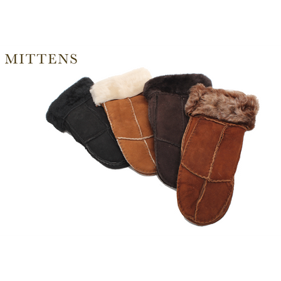 Ashwood Leather - Ladies Suede Real Sheepskin Mittens (4 colours)