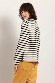 Mat De Misaine - Myra - Navy Stripe Organic Cotton Top