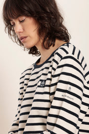 Mat De Misaine - Myra - Navy Stripe Organic Cotton Top