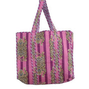 C Y C - The Ultimate Tote Bag - Pink Cotton Tibetan Tiger Print