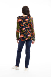 Orientique - Reckless - Round Neck Top In Bold Patch Print (3248)