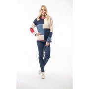 Orientique - Reversible Round Neck Colour Block/Stripe Jumper (1227 Col 2)