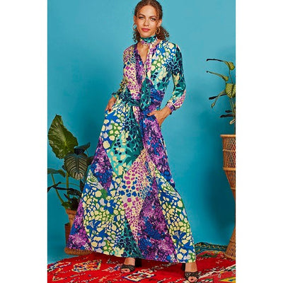 Onjenu - Sharon Long Sleeve Maxi Dress - Capella Print