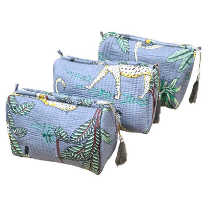 C Y C - 3 Piece Travel Set - Stone Cotton Jungle Print