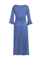 Onjenu - Tammy 3/4 Sleeve Midi Dress in Dot Blue