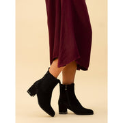 Lunar Shoes - Aurora -Faux Suede Black Ankle Boot (GLX011 BK)