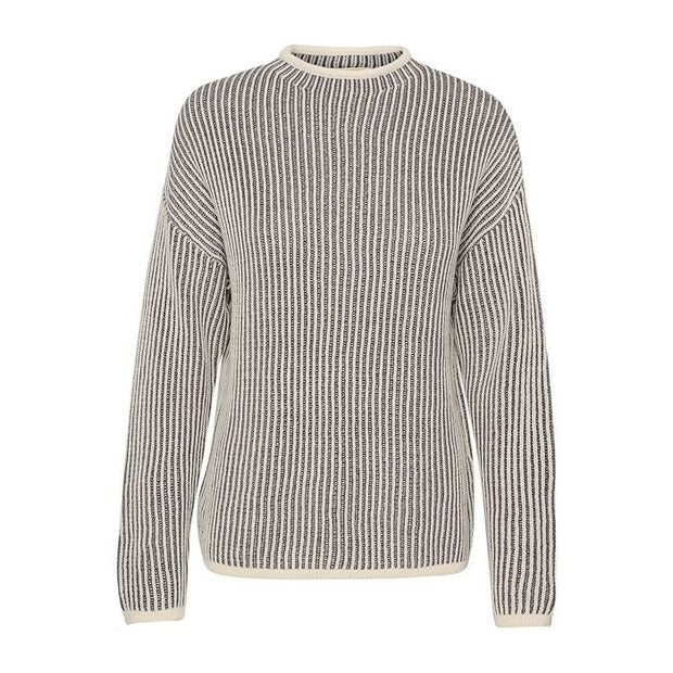 CREAM - CRSoffie Round Neck Two Tone Striped Jumper